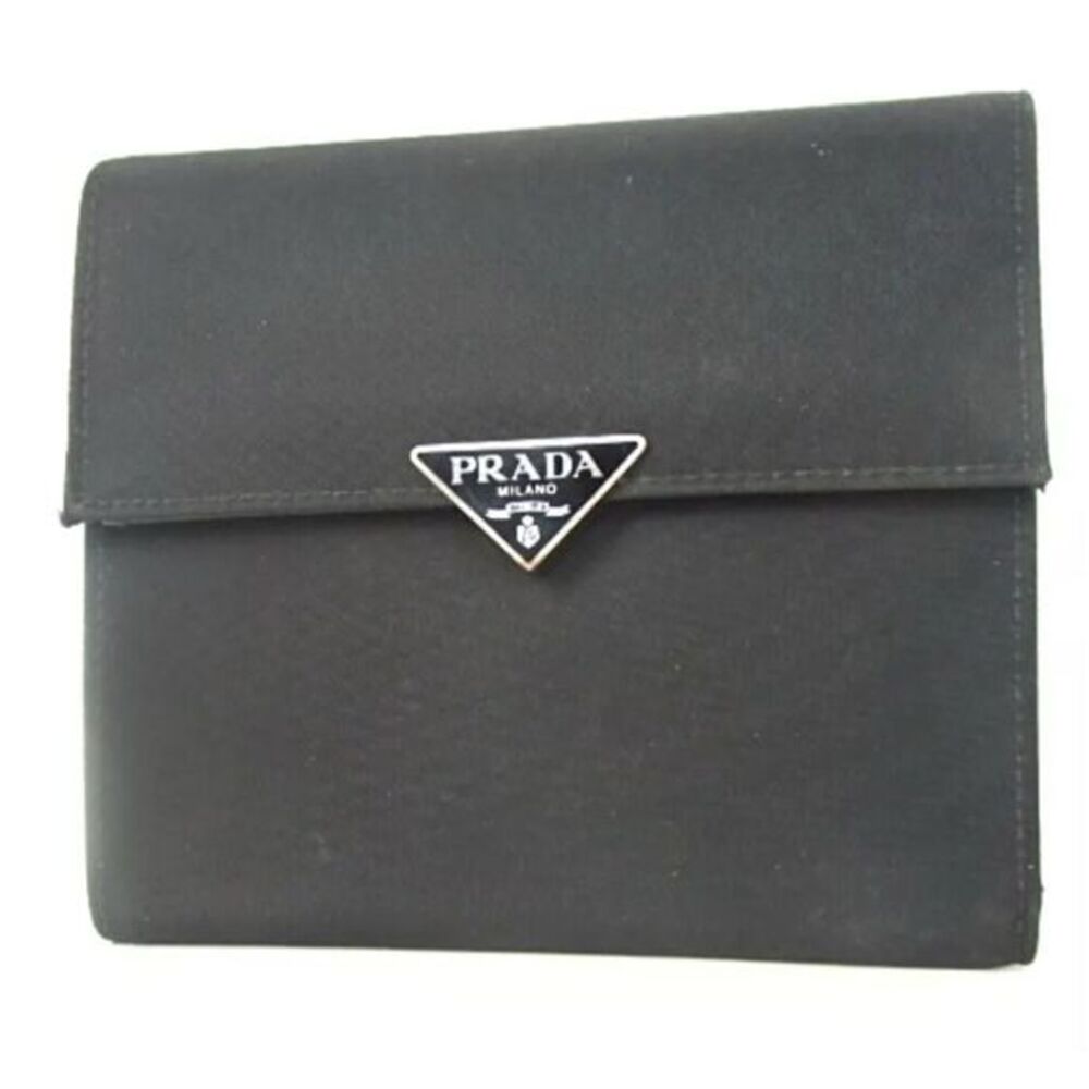 Prada Unisex Black Trifold Wallet with Box & Certificate